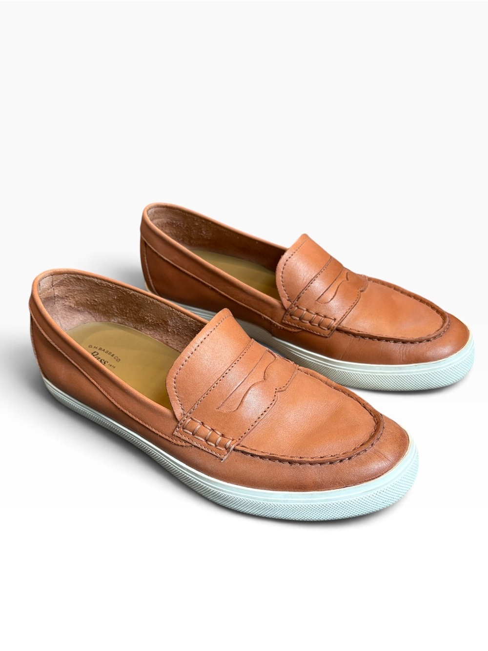 G.H. Bass Leather Slip-On Penny Loafers Women’s 10 Cognac